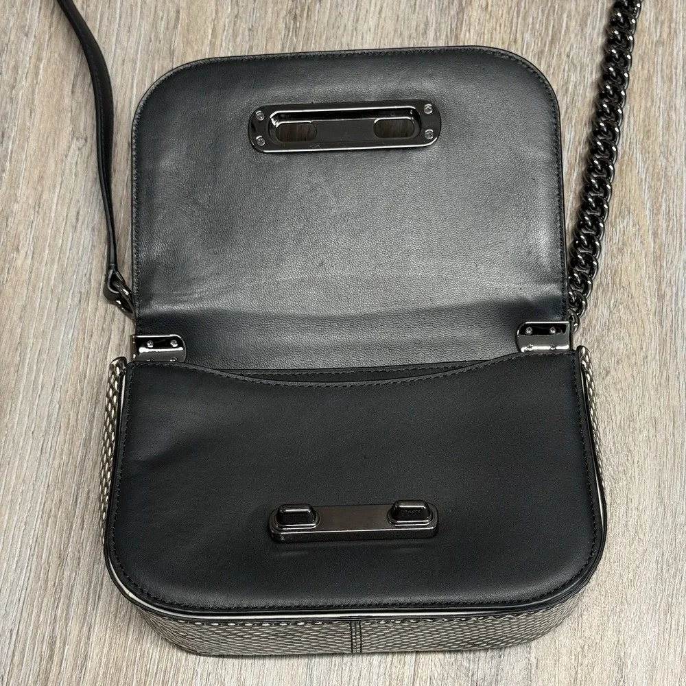 COACH Leather Snakeskin Pattern Crossbody Black Shoulder Bag 59493 EUC